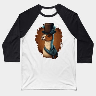 Alpaca With Top Hat Baseball T-Shirt